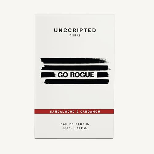 Unscripted Go Rogue Men’s Perfume 3.4 oz - Long-Lasting Bold Fragrance with Cardamom, Sandalwood & Vetiver