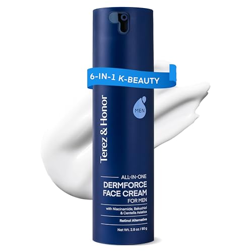 Men's 6-in-1 Face Moisturizer with Niacinamide & Caffeine – Hydrating Anti-Aging Cream, 2.8oz, Includes Original Pack