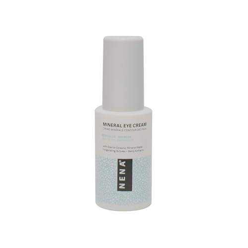 NENA Hydrating Mineral Eye Cream with Caffeine & Glacial Water - Reduces Dark Circles & Puffiness, 0.5 oz