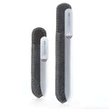 GERMANIKURE Glass Nail File Set, 2 Pc Grey Duo, with Suede Cases