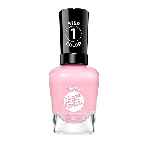 Sally Hansen Miracle Gel Supercharged Pinks Nail Polish | Salon Quality Gel-Like Formula, Two-Step System, No UV Light Needed, Long Lasting | 344 Blush Crush | Soft Pink Cr?me Nail Color