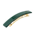 Forest Green Opale Classic Rectangle Hair Barrette - Handcrafted French Hair Clip