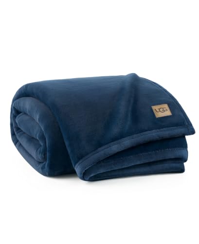 UGG Coco Fleece Throw Blanket for Sofa 50x70 Dark Blue Eve Blue - Soft & Cozy