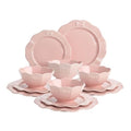 Pink Embossed Bow Dinnerware Set - 12-Piece Ceramic Service for 4 by Paris Hilton