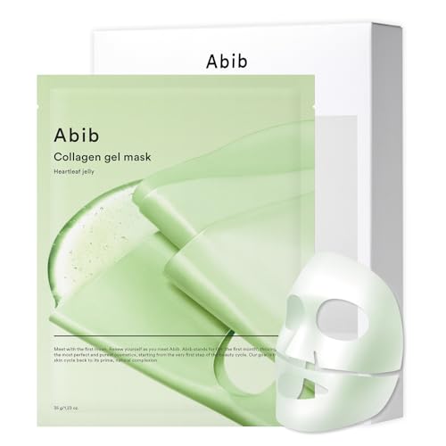 Vegan Collagen Gel Face Mask 10 Sheets Soothing Heartleaf Jelly for Hydration
