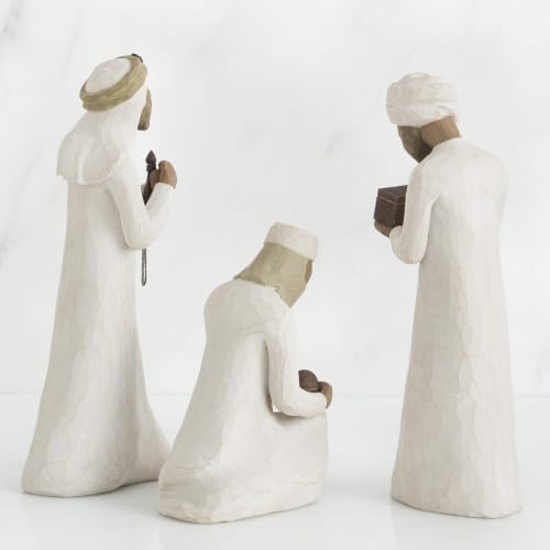 Willow Tree Nativity Three Wisemen Hand-Painted Resin Figures - Christmas Decor