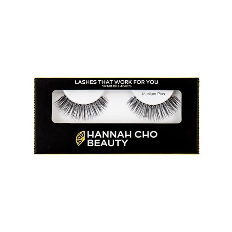 Best False Lashes for Hooded Eyes - Natural Real Hair Strip Eyelashes - Weightless Comfortable Practical - Medium Plus Style - Hannah Cho Beauty