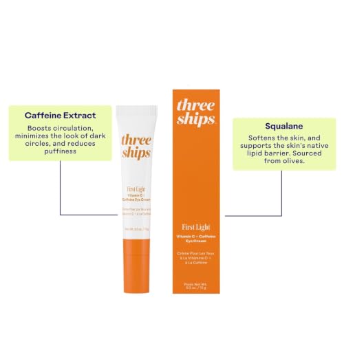Three Ships Vitamin C & Caffeine Eye Cream with Cooling Ceramic Tip 0.5oz