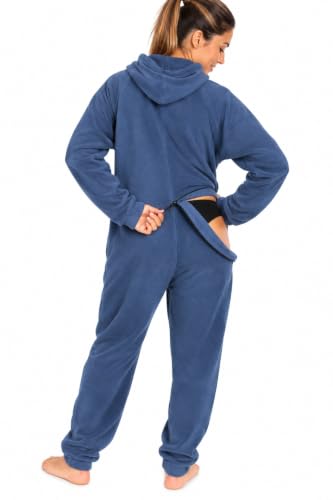 XX-Large Navy Blue Heavyweight Fleece Adult Onesie Pajamas - Unisex Lounge Suit
