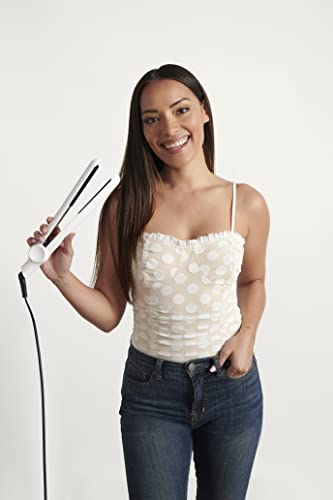 Ceramic Hair Straightener Flat Iron for All Hair Types - White