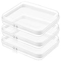 Clear Hard Shell Zipper Case,Clear Toy Storage Pouch,Waterproof Transparent Organizer Cosmetic Case for Travel, Office, Home (White, 3*M)