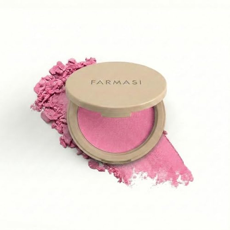 FARMASi Highlighter Powder Blusher, Glow Boosting, Naturally Luminous Lightweight, Highly Pigmented, Soften and Moisturize the Skin, Buildable Coverage Blush, Vegan, Like Candy