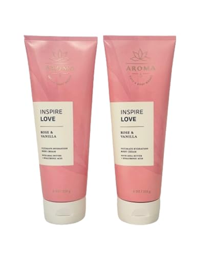 Aromatherapy Rose Vanilla Hydration Body Cream 8 Oz 2-Pack - Ultimate Moisturizer