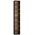 Black/Brown 8-Tier Narrow Bookshelf Tall CD Media Tower Rack - Adjustable Shelves