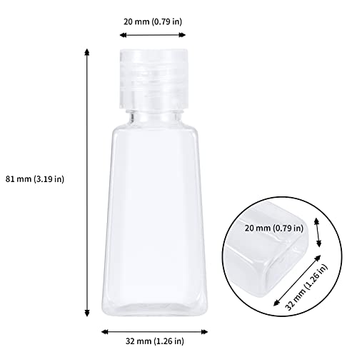 JAPCHET 100 PCS 1 oz Clear Plastic Travel Bottles with Flip Cap, Travel Size Refillable Flip Top Bottles, Small Portable Flip Cap Containers for Liquid, Lotion, Essential Oils, Shampoo and Toiletries