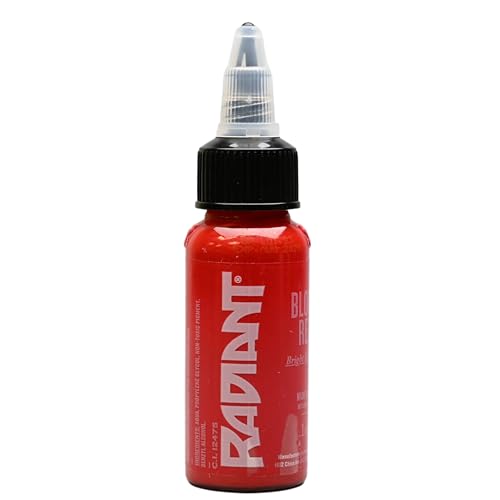 Radiant Colors Blood Red Tattoo Ink 1oz Bottle - Bright Saturation, High Pigment Load