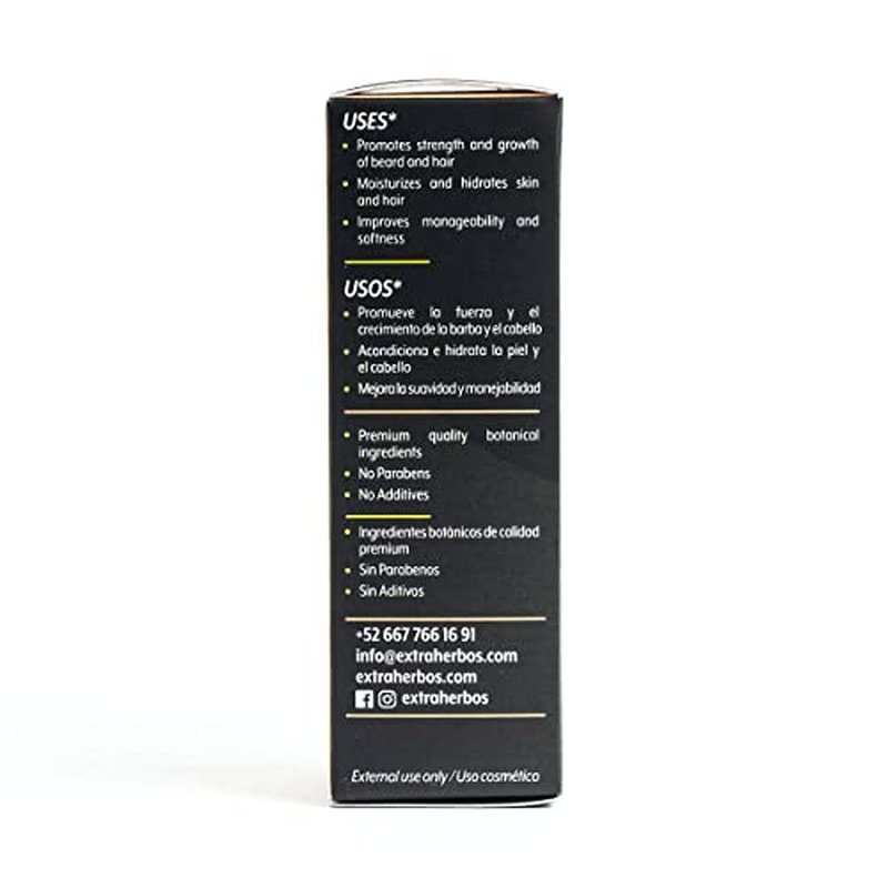Extraherbos Beard and Skin Oil 30ml - 100% Natural and Organic with MCT Coconut, Bergamot, Vitamin E - Stimulates Growth, Deep Hydration, Softens and Strengthens - Cedar Scent