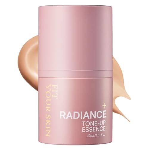 Radiance Tone-Up Essence - Korean Glass Skin Primer | Pink Beige Tinted Moisturizer | Pore-Blur Glow Base | Natural Coverage Dewy Finish | Ceramide Vitamin C | 1.01 fl oz