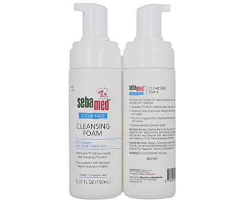 Sebamed Clear Face Cleansing Foam for Oily Acne-Prone Skin - Pack of 2, 5.07 Fl Oz