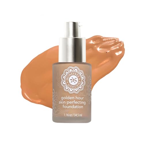 Honeybee Gardens Golden Hour Foundation Fiji Medium Tan Neutral 34.5ml - Skin-Perfecting, Luminous Finish, Vegan