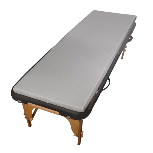 Grey 73x24x2 inch Memory Foam Massage Table Topper with Removable Cover-Elastic Bands Non-Slip-Lash Bed Cushion for Beauty and Massage