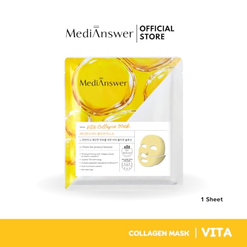 Vita Collagen Mask 83% Pure French Collagen, Korean Beauty Brightening, Firming, Glass Skin Mask (5 pcs)