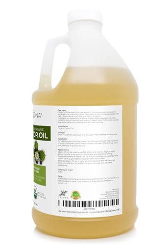 Velona USDA Organic Castor Oil - 64oz Cold Pressed & USP Grade Organic Castor Oil