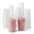 16 oz Frosted Plastic Cups Bulk Pack of 500 - 90mm for Boba Tea & Coffee