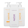 Native Lavander & Rose Body Wash 18 oz 2 Pk + Native Almond & Shea Butter Shampoo & Conditioner 18 oz - 2 Pk