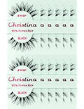 12 Packs Natural Black Strip False Eyelashes - High-Quality Human Hair
