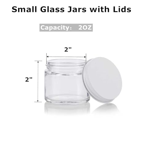 30 Pack 2oz Clear Glass Jars with Lids - BPA-Free Food & Cosmetic Storage