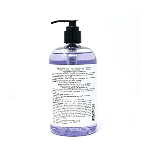 Vitabath Lavender Chamomile Liquid Hand Soap 16oz - Pack of 4, Moisturizing & Paraben-Free