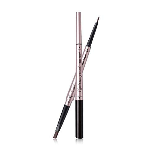 Vtrem Double-headed Eyebrow Pencil: Waterproof Smudge-Proof Long Lasting Eye Brow Pen Fine Carving Eyebrow Pencil for Natural (1# Dark Coffee)