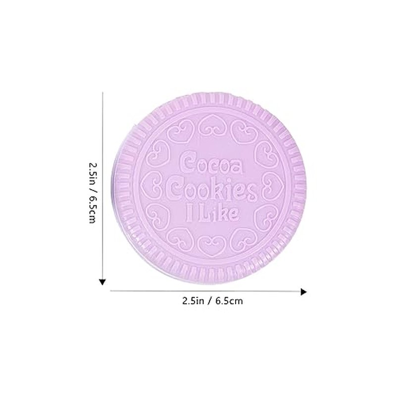 Lurrose Cookies Compact Pocket Mirror with Comb Mini Makeup Mirror for Travel and Purse Cosmetic Accessory