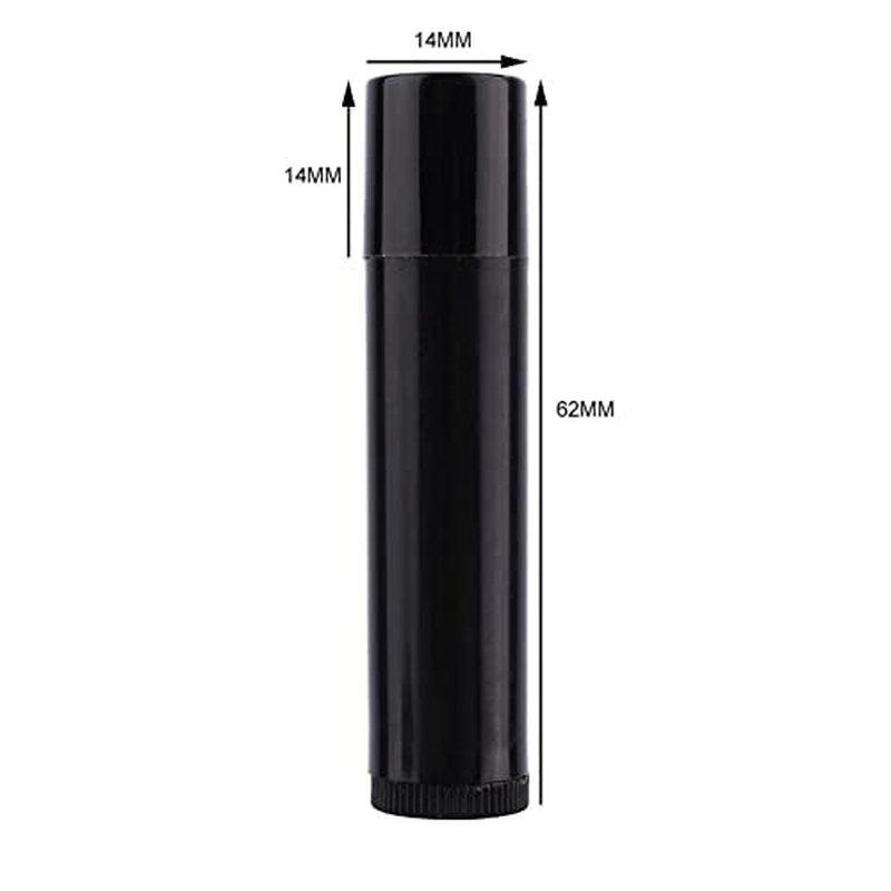 100 PCS Lip Balm Containers, 5ml Chapstick Tubes Empty, Lip Gloss Black, Lip Balm Tubes with Cap for Girls, 62mm* 14mm