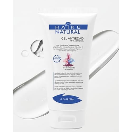 Anti-Aging Gel with Marine Algae Extract and Vitamins A & E. Smooths Fine Lines and Boosts Skin Elasticity. Deep Hydration and Cell Renewal. Paraben-Free, Cruelty-Free - 1.7 FL.OZ / 50g
