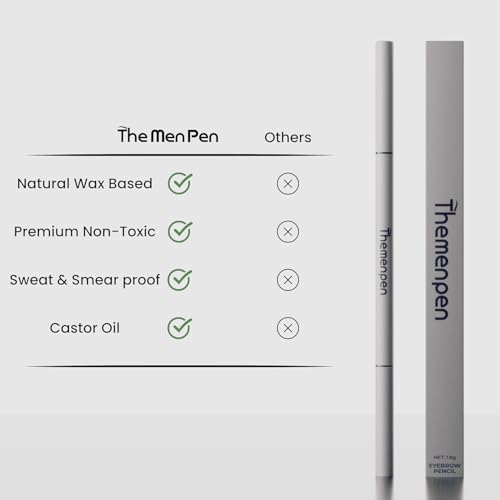 The Men Pen Eyebrow Boosting + Caffeine Kit | Eyebrow, Beard and Hair Filler | Waterproof, Long Lasting, Sweat Proof - Light Brown