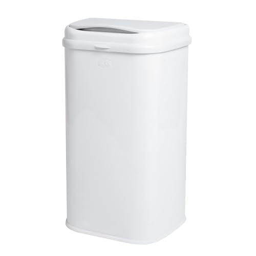 White Adult Diaper Pail 13-Gallon Stainless Steel Odor Locking Disposal Bin