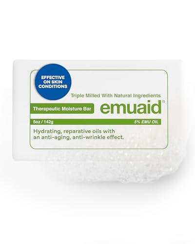 Emuaid Therapeutic Moisture Bar 5oz - Medicated Face & Body Cleansing Bar (Pack of 1)