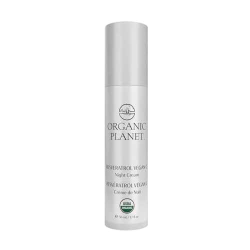 Resveratrol Vegan C Night Cream ? USDA Certified Organic Anti-Aging Face Moisturizer ? 100% Waterless Nightly Repair for Wrinkles & Dark Spots ? Plant-Based Brightening ? 1.7 fl oz