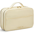 Travel Makeup Bag ? Elegant Waterproof Modular Cosmetic Organizer for Women with Adjustable Compartments, Premium Toiletry Case for Carry-On & Daily Essentials, Cream