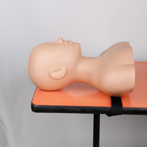 Chocolate Silicone Practice Mannequin Head for Makeup & Massage Training - Reusable Cosmetology Model with Shoulder Strap