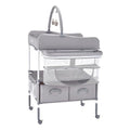 VEVOR Baby Changing Table Foldable Diaper Station with Storage & Adjustable Height - Light Gray