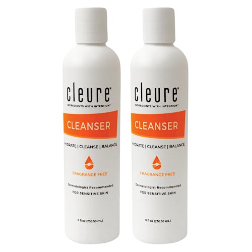 Cleure Gentle Face Cleanser for Dry Sensitive Skin 8 oz Pack of 2