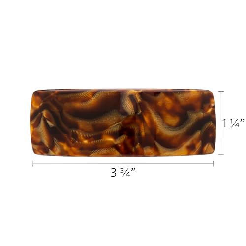 Large Brown French Hair Barrette for Thick Hair - Elegant French Craftsmanship