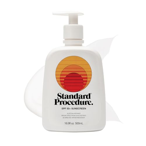 Standard Procedure. SPF 50+ Sunscreen, Broad Spectrum Face & Body Sunblock for Sun-Sensitive Skin, 4HR Water Resistant, Organic Formula, 16.9 oz