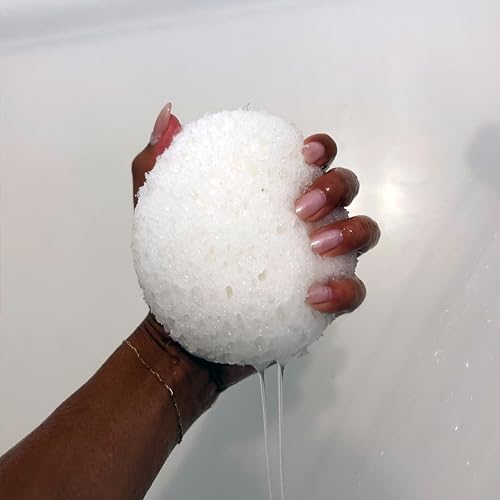 kai Body Buffer ? 2 Count exfoliating Bath sponges with Built-in Cleanser, Gardenia Scent, Vegan & Cruelty-Free | Gently exfoliates & cleanses | Made in The USA