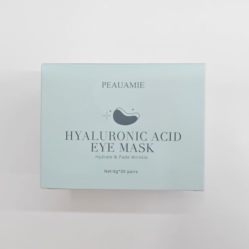 PEAUAMIE Under Eye Patchs (30 Pairs) Hyaluronic Acid Eye Mask for Dark Circles and Puffiness Wrinkle Eye Bags (Hyaluronic Acid)