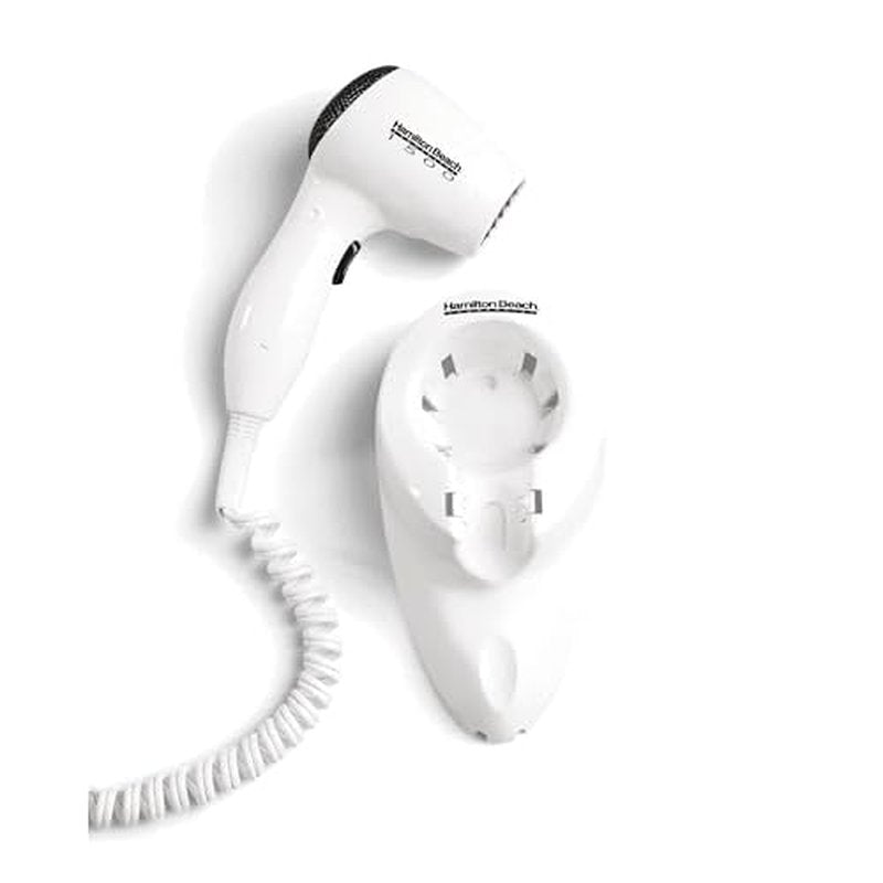 Hamilton Beach Commercial Wall-Mounted Hair Dryer, 1500 Watts, White, 8251