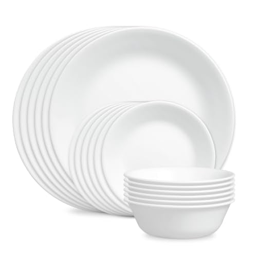 Corelle Vitrelle 18-Piece Dinnerware Set for 6 - Winter Frost White